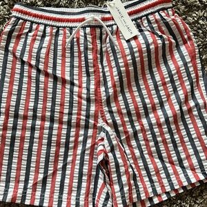 Janie and Jack Red and Black Striped Shorts size 16 nwt